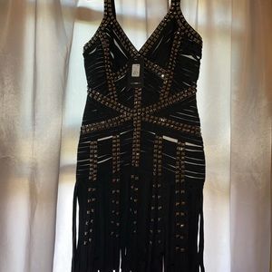 Black bandage embellished dress